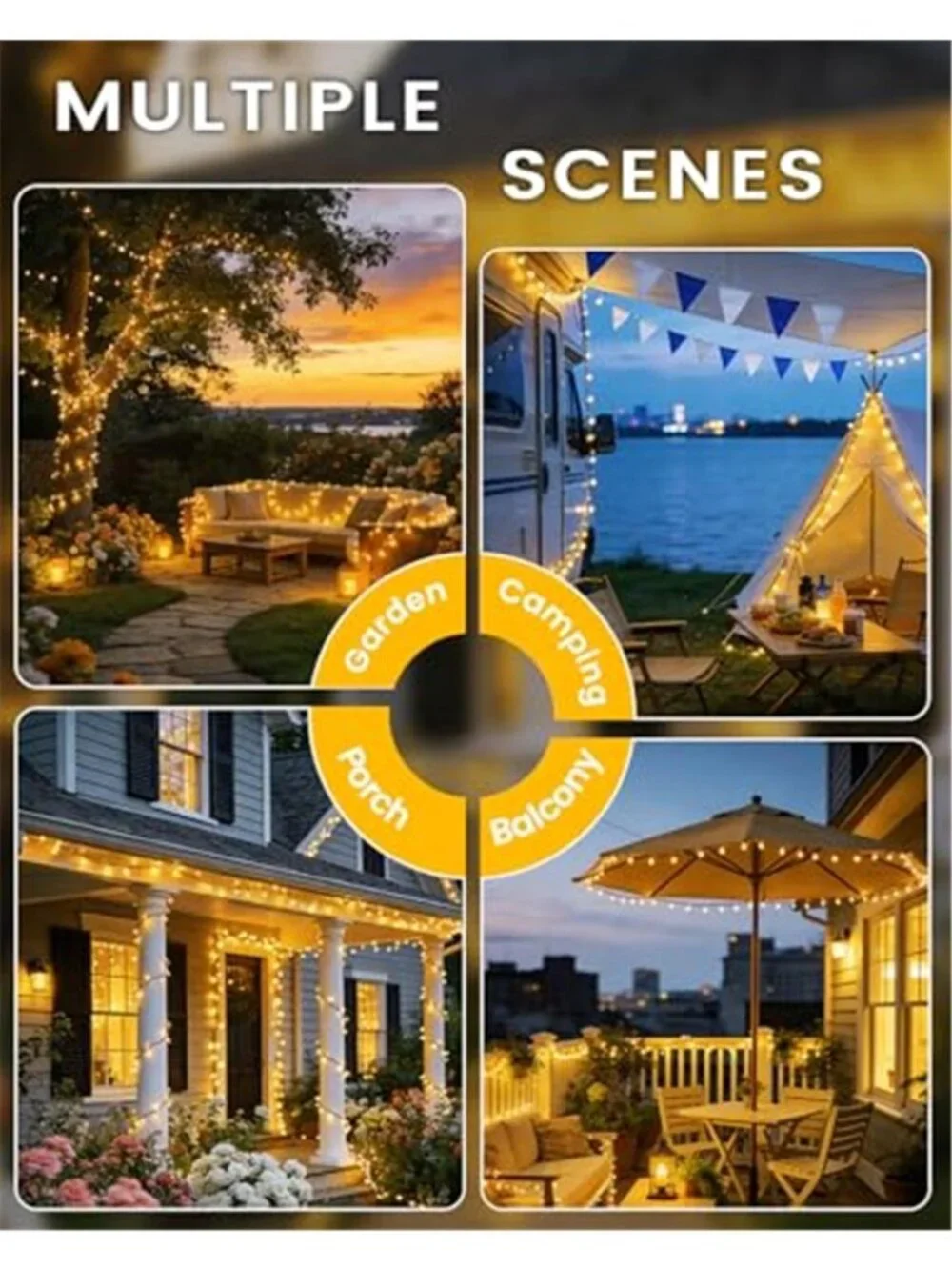 Solar String Lights Outdoor Waterproof LED Christmas Patio Garden Decor